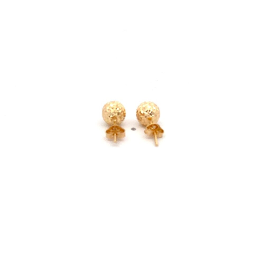 18K Saudi Gold Ball Stud Earrings 1.52 grams - Picture 4 of 9